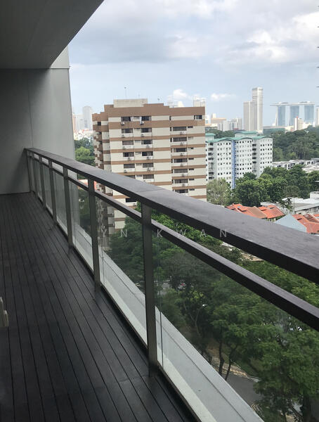 Balcony with a view of Marina Bay Sands