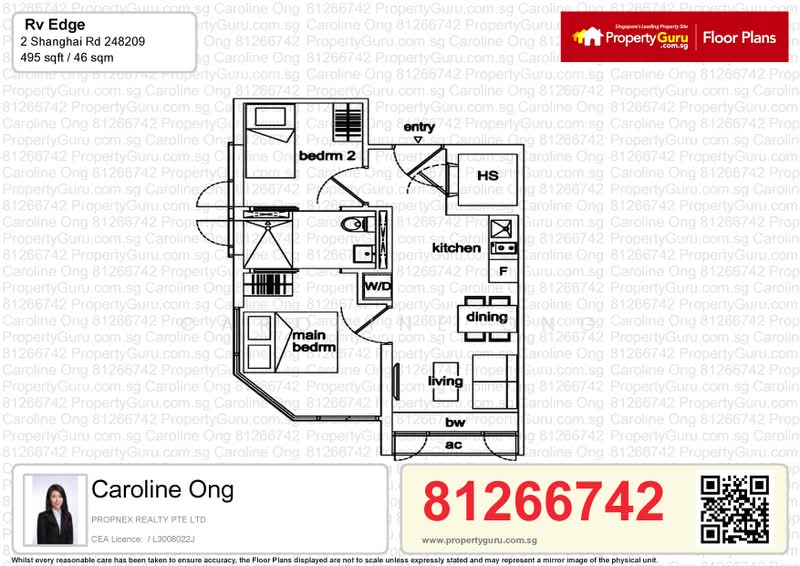 RV Edge, 2 Shanghai Road, 2 Bedrooms, 495 sqft, Condominium For Rent, by Caroline Ong, 23390191 - PropertyGuru.com.sg