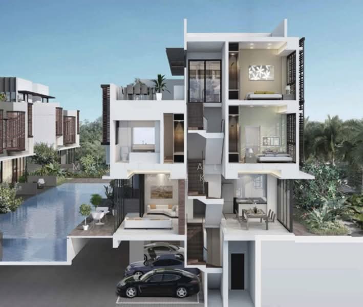 Alana - landed living in resort condo, , 4 Bedrooms, 3,035 sqft, Cluster House For Sale, by Meriell Alexiz Kwek, 23413672 - Sample cross-section. - PropertyGuru.com.sg
