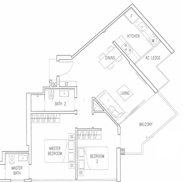 Boathouse Residences, 21 Upper Serangoon View, 2 Bedrooms, 840 sqft, Condominium For Rent, by Jeslyn Sim, 23420947 - PropertyGuru.com.sg