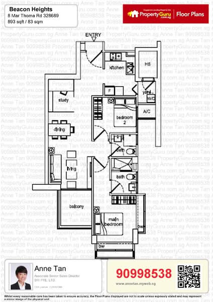 Beacon Heights, 8 Mar Thoma Road, 2 Bedrooms, 893 sqft, Apartment For Rent, by Anne Tan, 23467386 - PropertyGuru.com.sg