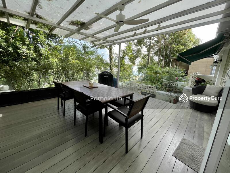 Renovated Patio with wooden decking and fan