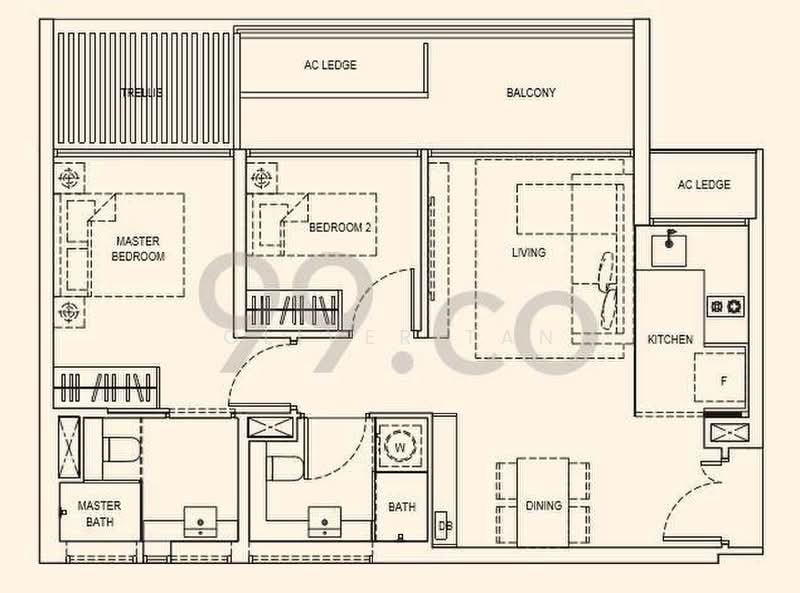 Kandis Residence, 2 Kandis Link, 2 Bedrooms, 764 sqft, Condominium For Rent, by Oliver Tan, 23547775 - PropertyGuru.com.sg