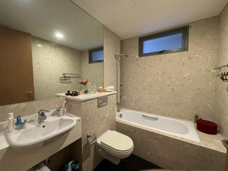 Master bathroom in luxurious marble finishing 