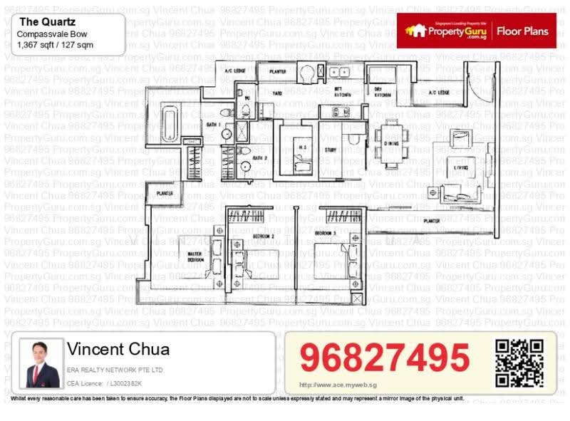 The Quartz, 59 Compassvale Bow, Hougang / Punggol / Sengkang, 4 Bedrooms, 1,367 sqft, Condominium For Rent, by Vincent Chua, 23577847 - PropertyGuru.com.sg