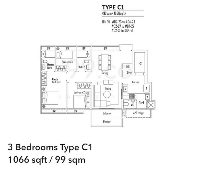 Rosewood Suites, 61 Rosewood Drive, 3 Bedrooms, 1,066 sqft, Condominium For Sale, by James Tan, 23584715 - PropertyGuru.com.sg