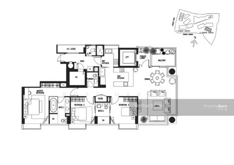 The Grange, 3 Grange Garden, 3 Bedrooms, 1,766 sqft, Condominium For Rent, by Rose Haron, 23595912 - PropertyGuru.com.sg