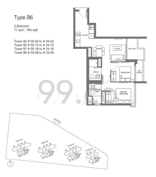 Principal Garden, 95 Prince Charles Crescent, 2 Bedrooms, 764 sqft, Condominium For Rent, by Katherine Ang 洪佩真, 23596829 - PropertyGuru.com.sg