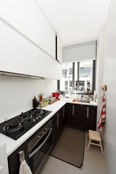 The Foresta @ Mount Faber, 100 Wishart Road, 2 Bedrooms, 1,195 sqft, Condominium For Rent, by Johanna Tay, 23636143 - Stove tops and sink facing the swimming pool - PropertyGuru.com.sg