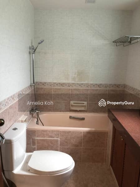 Attached bathroom In master bedroom with long bath 
