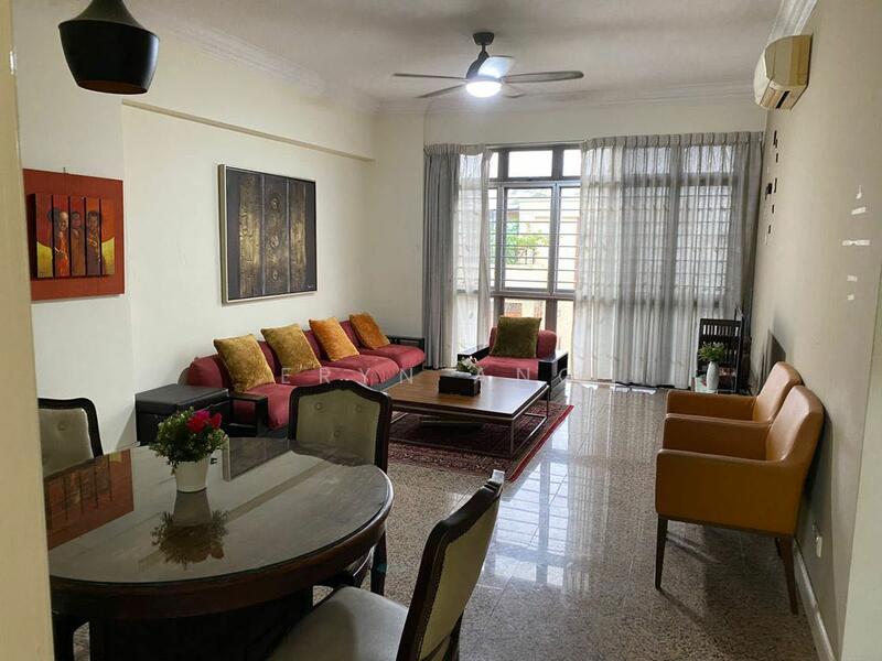 Wall mounted TV, ceiling fan with LED light