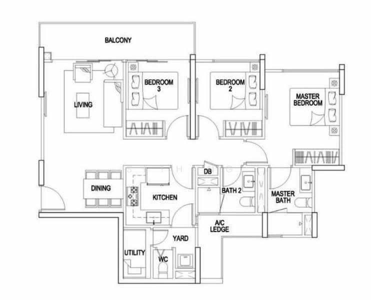 FLO Residence, 7 Punggol Field Walk, 3 Bedrooms, 1,012 sqft, Condominium For Rent, by Seth Ng, 23841876 - PropertyGuru.com.sg