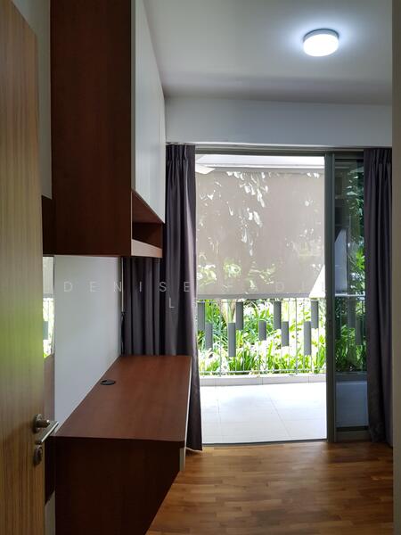 FLO Residence, 9 Punggol Field Walk, 3 Bedrooms, 1,184 sqft, Condominium For Rent, by Denise Fadil Lee, 23852948 - Common room with patio, study table and wardrobe. - PropertyGuru.com.sg