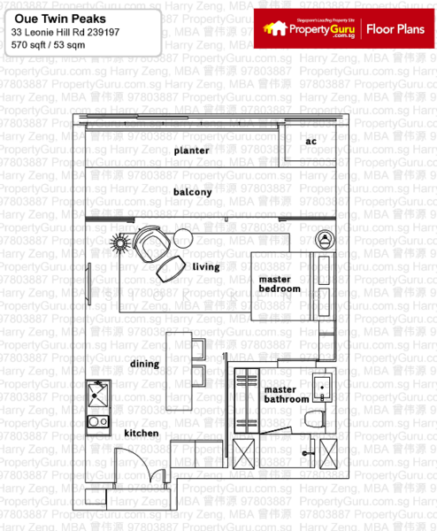 OUE Twin Peaks, 33 Leonie Hill Road, 1 Bedroom, 571 sqft, Condominium For Rent, by Siok Keng, 23859168 - PropertyGuru.com.sg