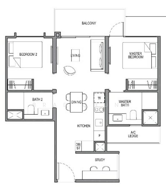 Park Colonial, 2 Woodleigh Lane, 2 Bedrooms, 603 sqft, Condominium For Rent, by Brad Chung 钟定丰, 23889208 - PropertyGuru.com.sg