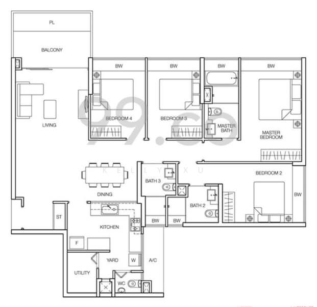 Caspian, 54 Lakeside Drive, 4 Bedrooms, 1,528 sqft, Condominium For Rent, by Kelly Xu, 23939940 - PropertyGuru.com.sg