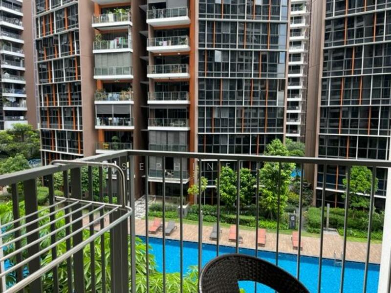 Balcony with pool view