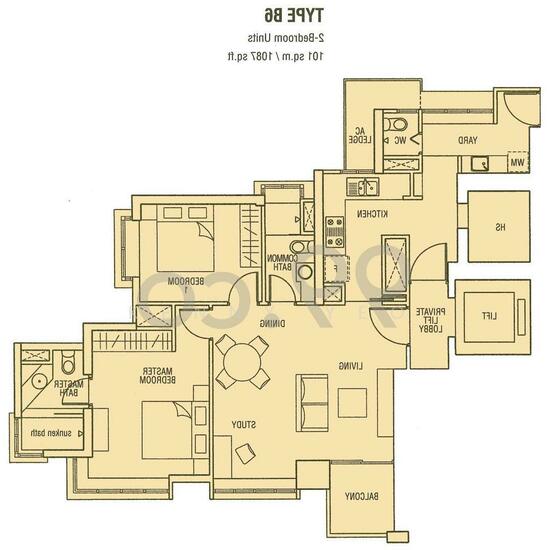 [No Longer Available] The Ansley, 33 Mandalay Road, 2 Bedrooms, 1087