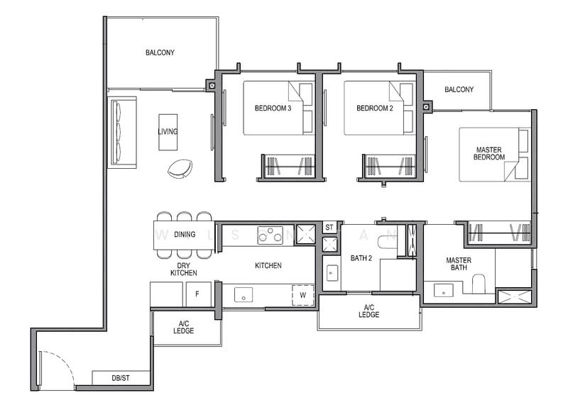 Park Colonial, 2 Woodleigh Lane, 3 Bedrooms, 915 sqft, Condominium For Rent, by Wilson Tan, 24008436 - PropertyGuru.com.sg