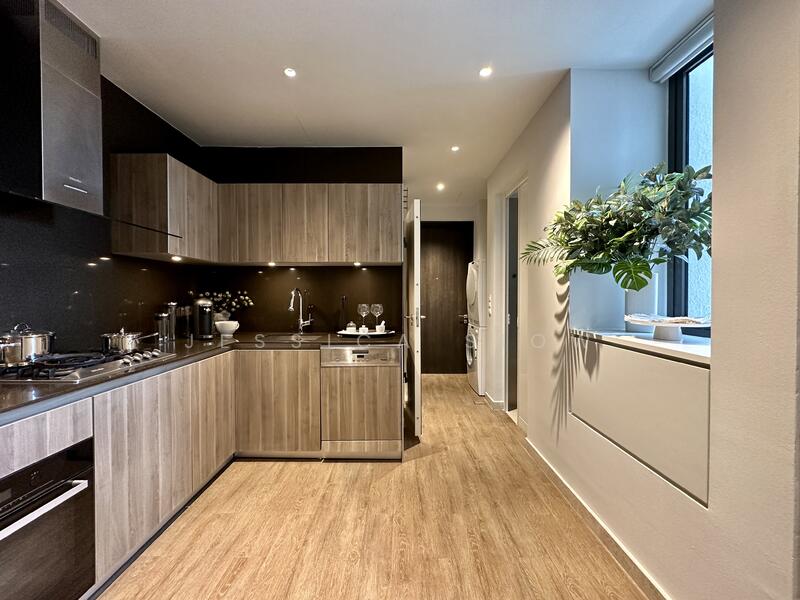 spacious enclosed kitchen