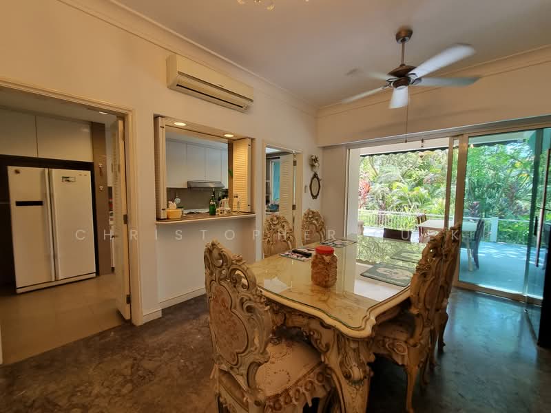 Sommerville Park, 93 Farrer Drive, 4 Bedrooms, 4,286 sqft, Condominium For Rent, by Christopher Quek, 24031193 - Dining with balcony. - PropertyGuru.com.sg