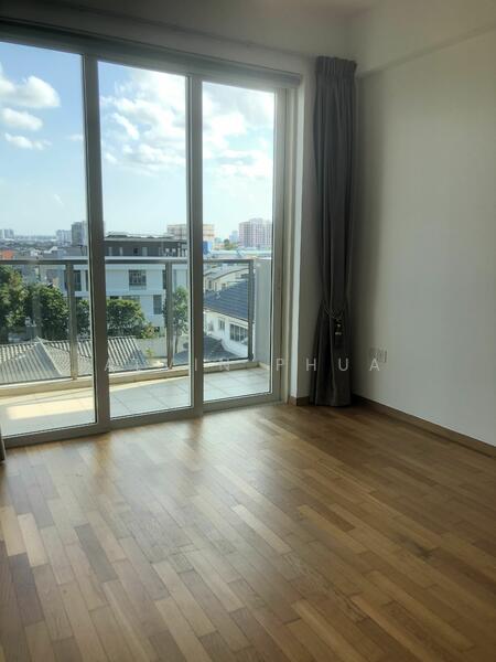 Master bedroom with a balcony 
