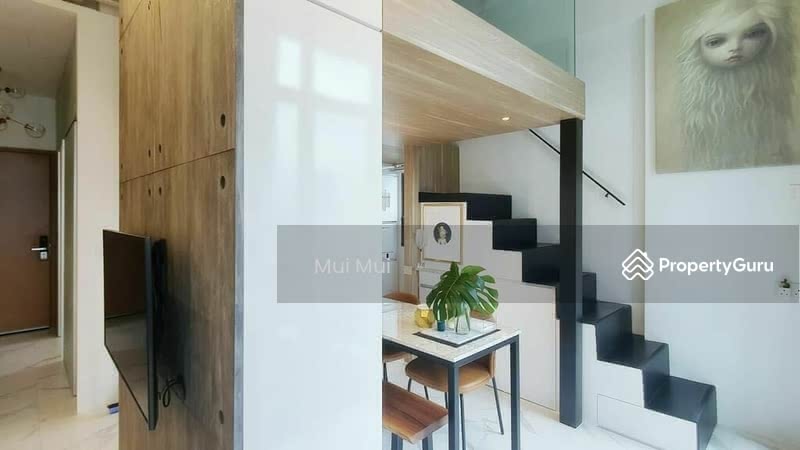 Staircase lead to loft bedroom