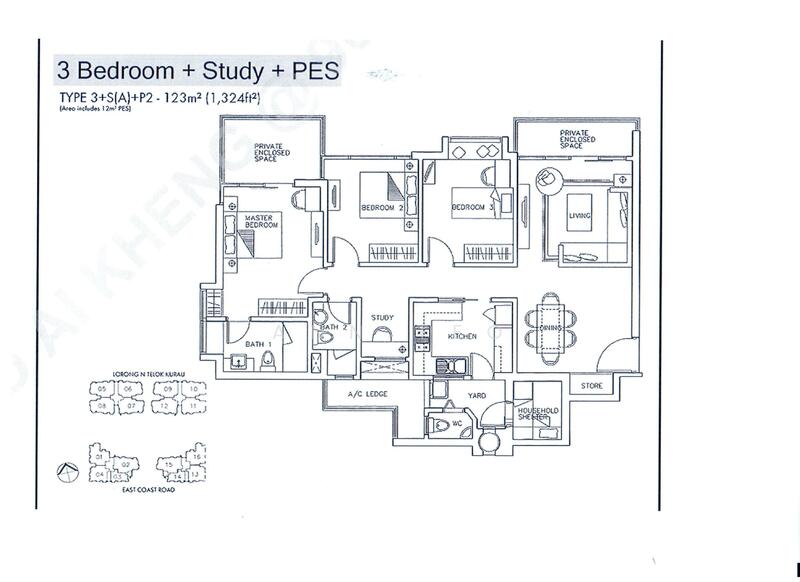 Poshgrove East, 333 East Coast Road, 3 Bedrooms, 1324 sqft, N SALE, by