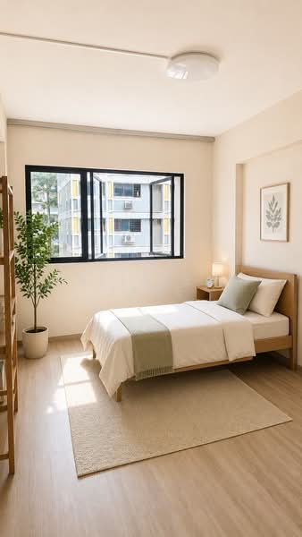 565 Pasir Ris Street 51, 565 Pasir Ris Street 51, 1 Bedroom, 130 sqft, HDB Flat For Rent, by Alethea Jane, 24181743 - staged with AI as I've two more rooms without furnitures - PropertyGuru.com.sg