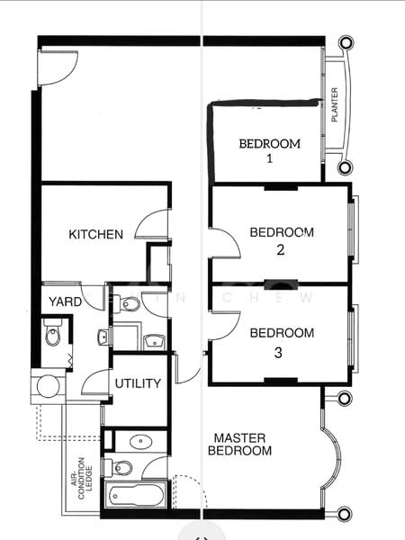 The Sunny Spring, 50 Lorong 40 Geylang, 5 Bedrooms, 1,195 sqft, Apartment For Rent, by Kevin Chew, 24205895 - Mirror Image of Current Unit - PropertyGuru.com.sg