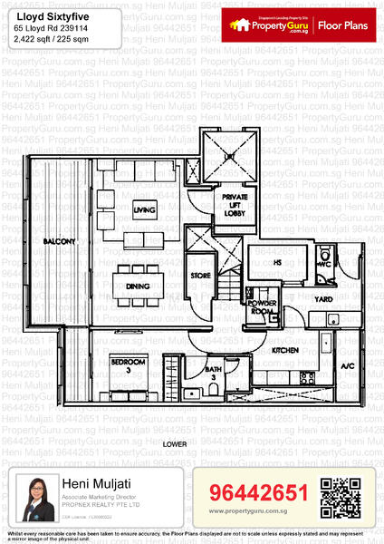 Lloyd SixtyFive, 65 Lloyd Road, 3 Bedrooms, 2,422 sqft, Condominium For Rent, by Heni Muljati, 24213090 - PropertyGuru.com.sg