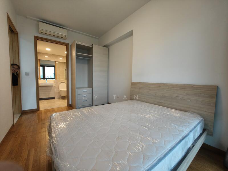 Master bedroom with queen-sized bed