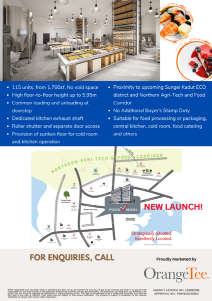 Food Vision @ Mandai, 21 Mandai Estate, 1,733 sqft, Factory / Workshop (B2) For Sale, by Michael Wong, 24232072 - CommercialGuru.com.sg