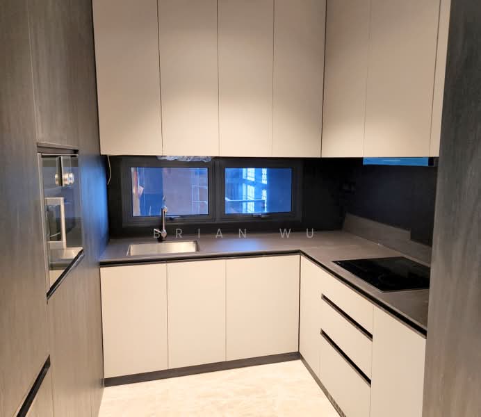 3 Cuscaden, 3 Cuscaden Walk, 2 Bedrooms, 764 sqft, Condominium For Rent, by Brian Wu, 24236232 - View of Kitchen, fully equiped with Induction Hub, Combo-Microwave Oven, Washer, Dryer and full heig - PropertyGuru.com.sg