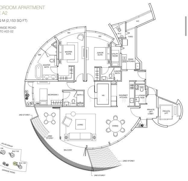 Cliveden at Grange, 100 Grange Road, Tanglin / Holland / Bukit Timah, 3 Bedrooms, 2,153 sqft, Condominium For Sale, by Vivian Sun 孙淑媛, 24262363 - PropertyGuru.com.sg