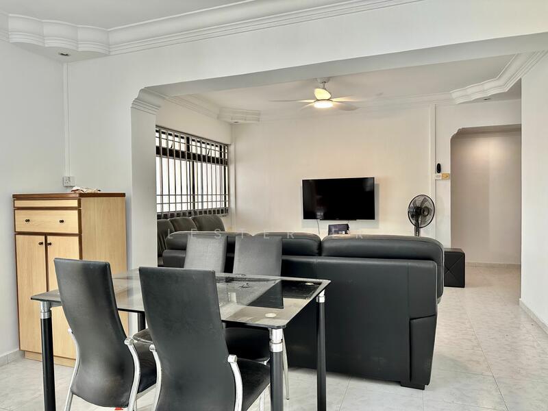 Living Room. What’s provided. Sofa set. Dining table with chairs + bench. Ceiling fan. 