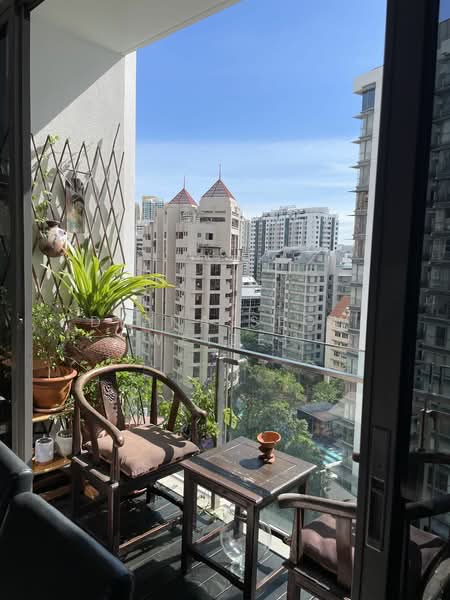Latitude, 31 Jalan Mutiara, 3 Bedrooms, 1,615 sqft, Condominium For Rent, by Diana Seow Weibel, 24281752 - Side balcony off Dining area  - PropertyGuru.com.sg