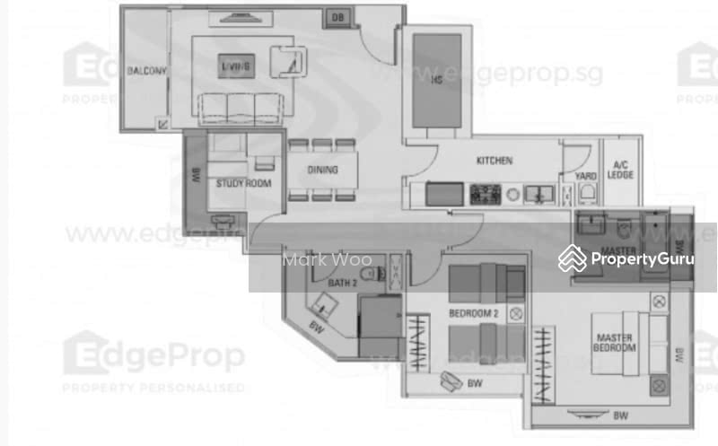 Waterford Residence, 21 Kim Yam Road, 3 Bedrooms, 1,055 sqft, Condominium For Rent, by MARK WOO 胡国华, 24299073 - PropertyGuru.com.sg