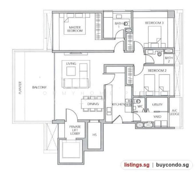 Urban Suites @ Hullet Road, 1 Hullet Road, Orchard / River Valley, 3 Bedrooms, 1,615 sqft, Condominium For Rent, by STEVEN, 24338412 - PropertyGuru.com.sg