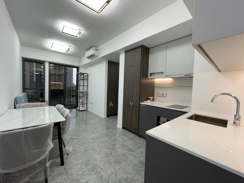 Spacious Dining Living with L shape kitchen