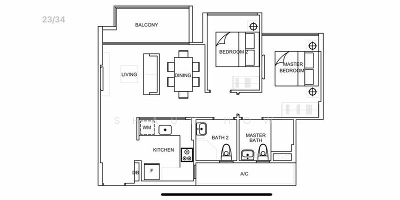 La Fiesta, 68 Sengkang Square, Hougang / Punggol / Sengkang, 2 Bedrooms, 732 sqft, Condominium For Rent, by Shaun How, 24364186 - PropertyGuru.com.sg