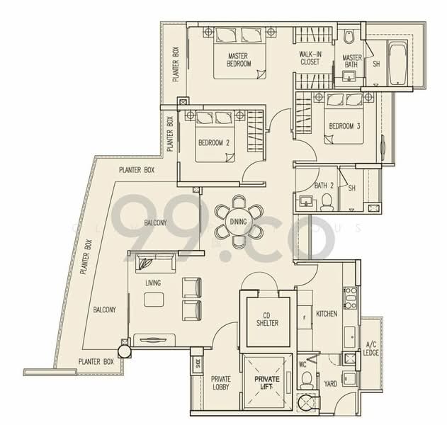 Bellerive, 9 Keng Chin Road, 3 Bedrooms, 1,539 sqft, Condominium For Rent, by Olivia Porteous 彭逸裳, 24366795 - PropertyGuru.com.sg