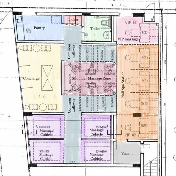 Massage Parlour, Eng Kong Terrace, 1,167 sqft, Shop / Shophouse For Rent, by Lee Hui Jun (Joy), 24372941 - Floor plan - CommercialGuru.com.sg