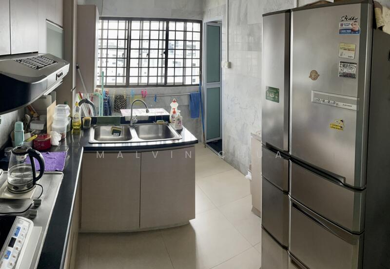 Kitchen with a French door fridge (Very Light Cooking)