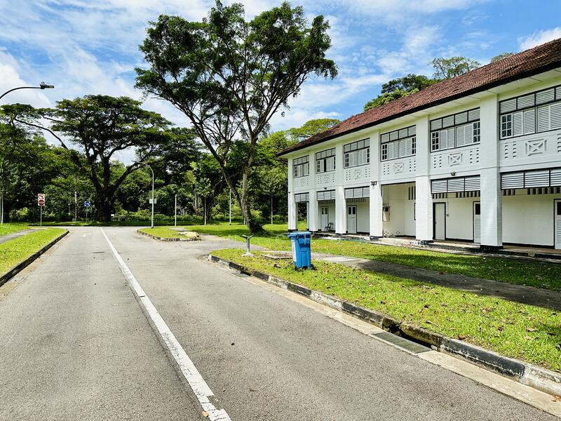 Rare Entire Block of Black & White Colonial House Boutique Office