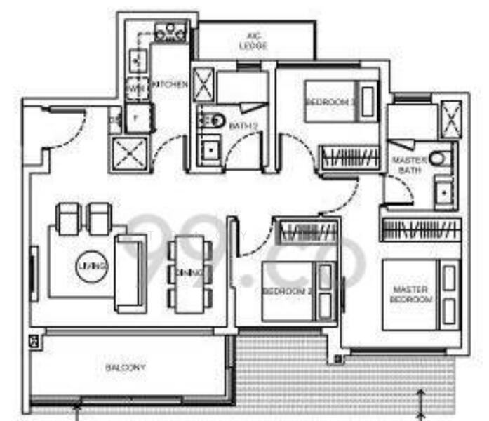 Jewel Buangkok, 91 Compassvale Bow, 3 Bedrooms, 936 sqft, Condominium