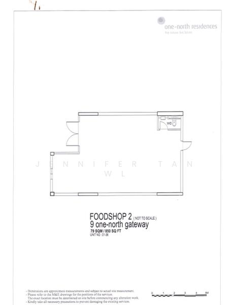 Rare Corner Permanent F&B One-North Shop, One-North Gateway, 850 sqft, Food & Beverage For Sale, by Jennifer Tan WL 陈慧莲, 24421252 - CommercialGuru.com.sg