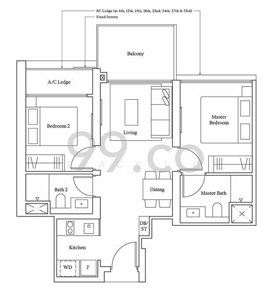 Avenue South Residence, 13 Silat Avenue, 2 Bedrooms, 689 sqft, Condominium For Rent, by Tracy Liu, 24468174 - PropertyGuru.com.sg