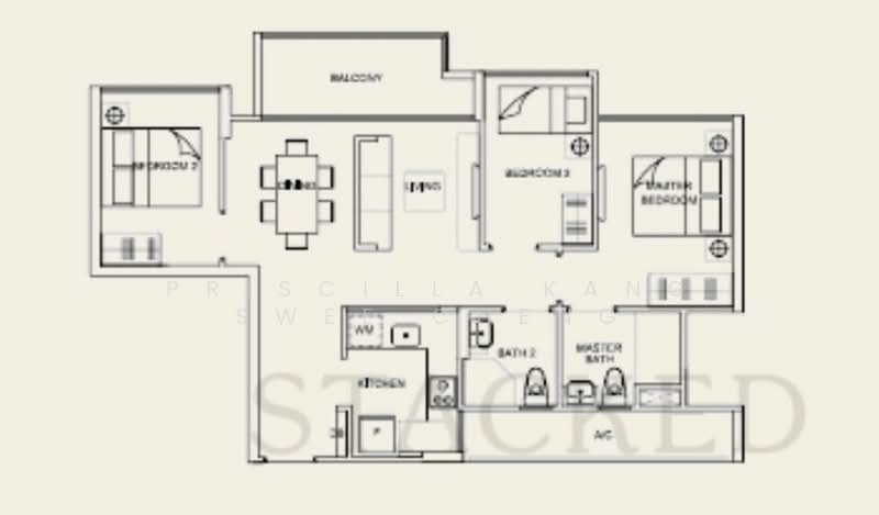 La Fiesta, 58 Sengkang Square, 3 Bedrooms, 840 sqft, Condominium For Rent, by Priscilla Kang Swee Cheng, 24486966 - PropertyGuru.com.sg