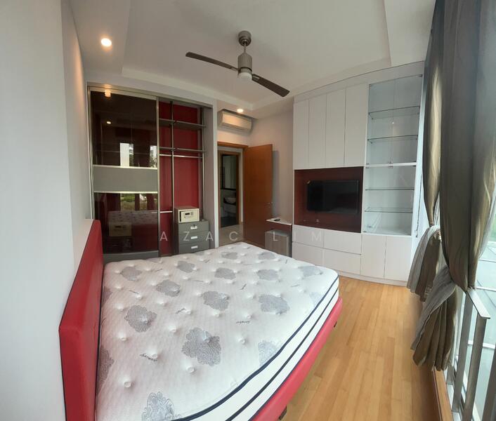 Bed 2-Elegantly furnished bedroom with captivating feature wall, a stylish retreat.